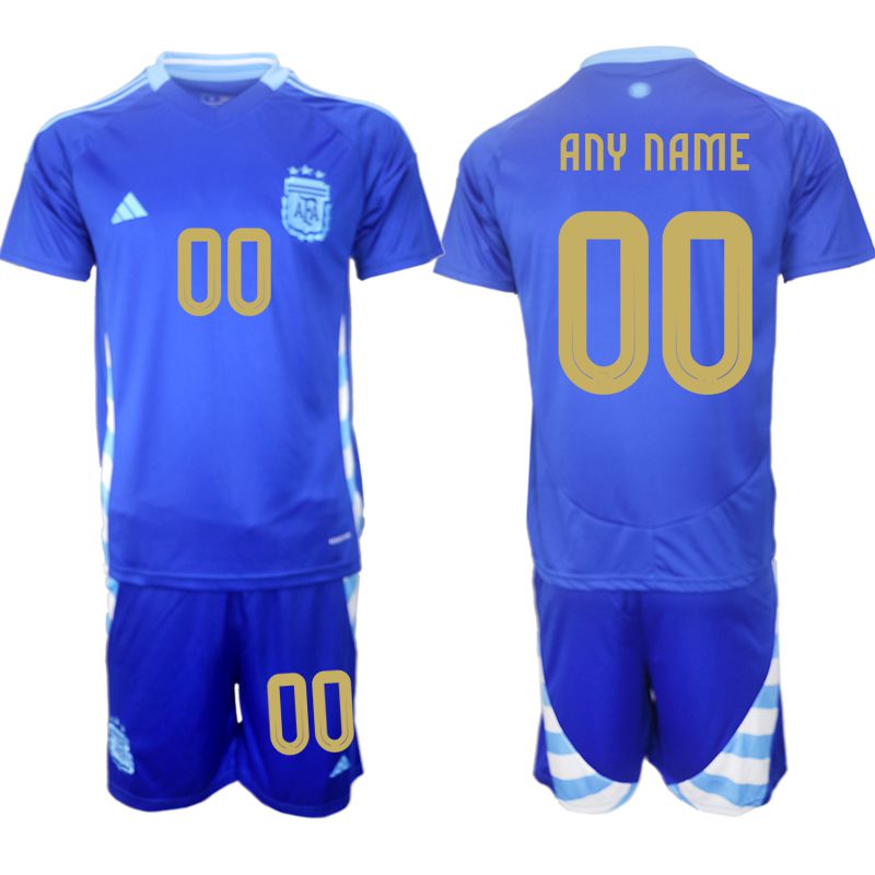 Men 2024-2025 Season Argentina away blue customized Soccer Jersey